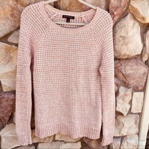 🍭2/$45~Banana Republic Pink Knit Crochet Sweater~Medium